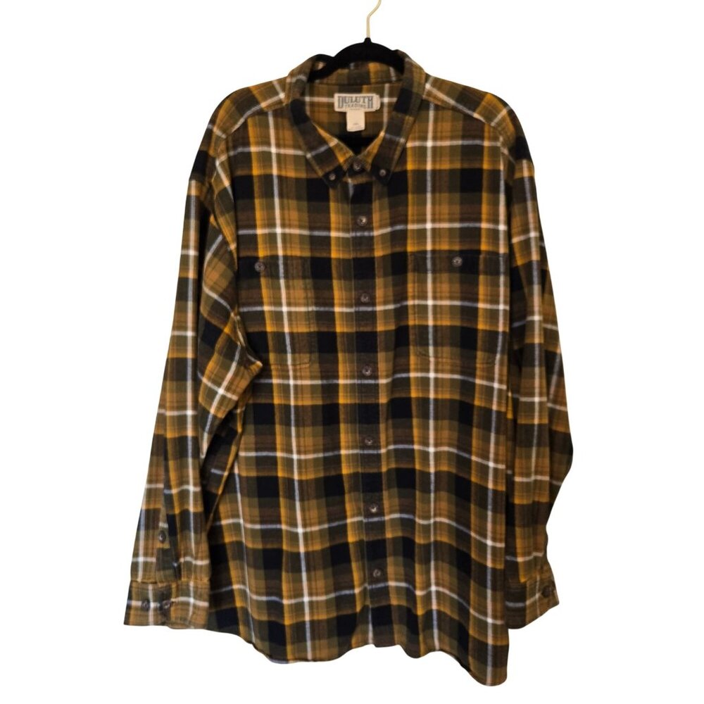Duluth Trading Co. Free Swingin' Men's Plaid Flannel Shirt Relaxed Fit 3XL